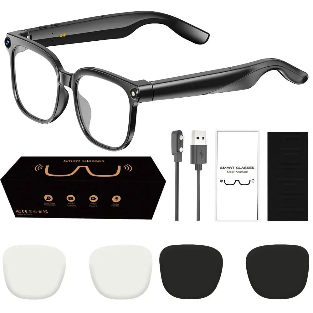 M02S AI Smart Glasses with 8MP Camera, Video Recording, Real-time Simultaneous Translation, Bluetooth Phone Calls & Intelligent AI Assistant Hconce